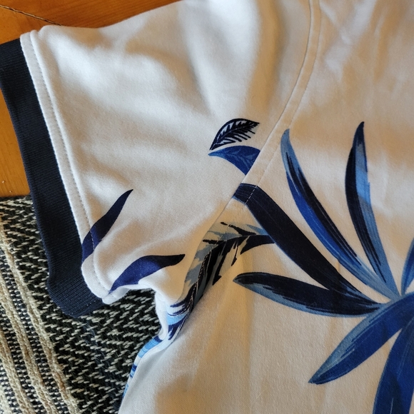 Tommy Hilfiger Slim Fit Coupe Etroite Blue/White Polo Size L - Picture 7 of 7